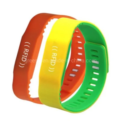 Pulseira RFID de silicone NFC ecológica personalizada à prova d'água G15 série G 13,56 MHz Hf e 125 kHz Lf